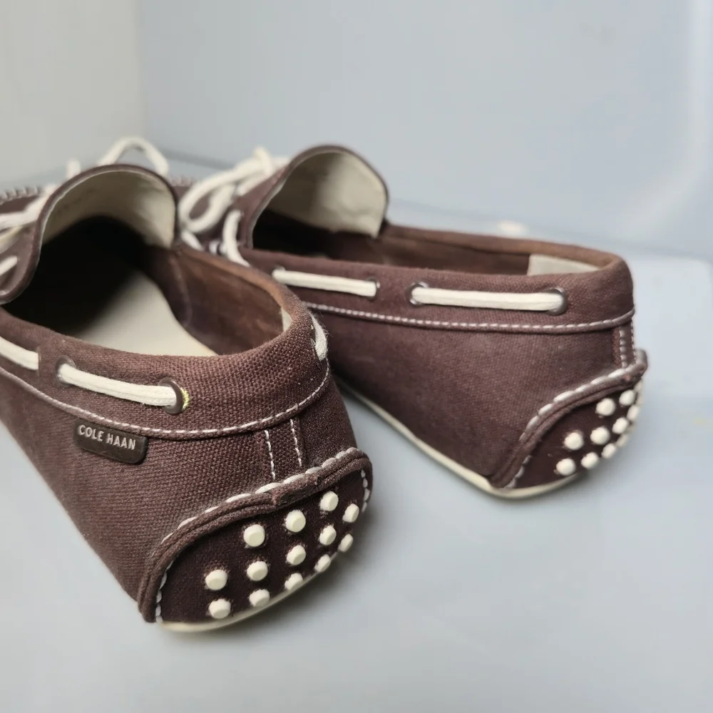 Cole Haan Boothbay Brown Canvas Moc Boat , Driving Shoe's Men's Size 12M